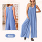 V-ringad ärmlös jumpsuit med vida ben för kvinnor
