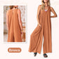 V-ringad ärmlös jumpsuit med vida ben för kvinnor
