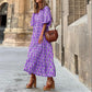 💖SISTA DAGEN FÖRSÄLJNING 57% RABATT💖 Elegant boho maxiklänning för kvinnor med puffärmar👗