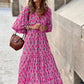 💖SISTA DAGEN FÖRSÄLJNING 57% RABATT💖 Elegant boho maxiklänning för kvinnor med puffärmar👗