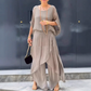 Lös topp & byxor med vida ben Chiffon 2-delat set
