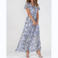 👗🌸 Kortärmad blommig maxiklänning