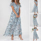 👗🌸 Kortärmad blommig maxiklänning