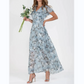 👗🌸 Kortärmad blommig maxiklänning