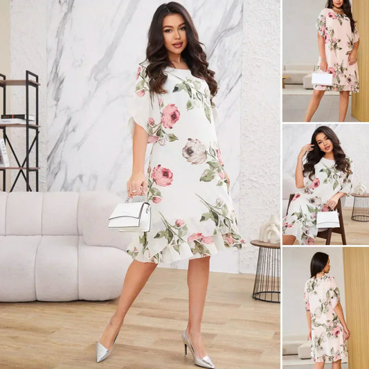 🔥2025 Ny 50% rabatt Hot Sale🔥Petal Flutter Chiffongklänning