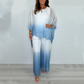 Mesh Mix Dip Dye-set med löst hängande topp och byxor