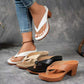 Sommarflipflops för kvinnor med klumpig klack