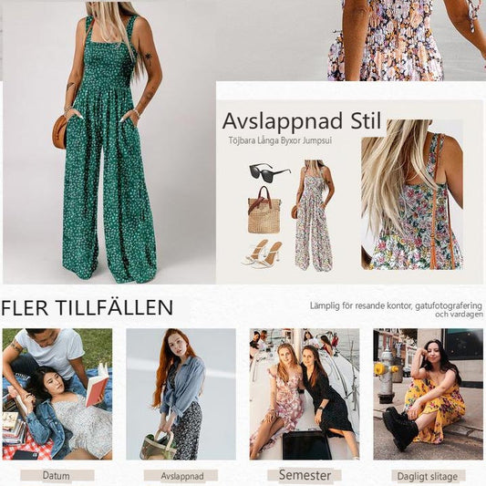 🌼Jumpsuits för kvinnor med casual tryck och ärmlösa overaller