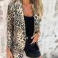 Blazer med leopardtryck för dammode