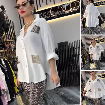 2-delat set med leopardmönster för kvinnor🥰