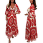 ✨Fångar sommar i vårens vind🔥Kvinnor retro boho maxiklänning med djup V-ringning🔥