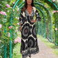 ✨Fångar sommar i vårens vind🔥Kvinnor retro boho maxiklänning med djup V-ringning🔥