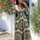 ✨Fångar sommar i vårens vind🔥Kvinnor retro boho maxiklänning med djup V-ringning🔥