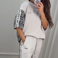 🌺 Patchwork Sweatshirt med leopardtryck