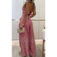 Dam Retro Mönster Etnisk Halter Ärmlös Topp Byxor med vida ben Set