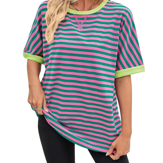 🔥  Bekväm randig t-shirt för kvinnor - Perfekt för svenska somrar