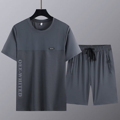 💥Kortärmad topp och shorts i 2 delar för män