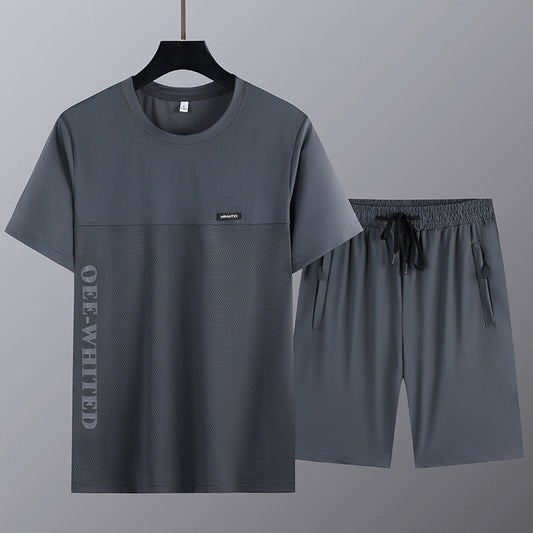 Kortärmad topp och shorts i 2 delar för män