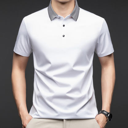 ❄️Men's Casual Business T-shirt med kort ärm och uppslag