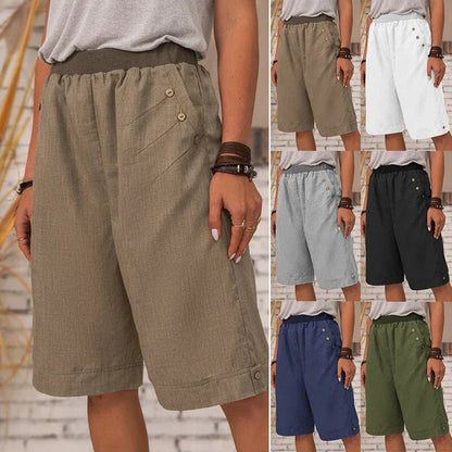 🔥Kampanj - 54% rabatt💥Kvinnor sommar avslappnade pocket shorts