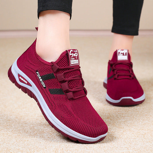 Bästsäljare🔥 👟 Andningsbara nät sneakers med stötdämpning – perfekta för vandring och vardag