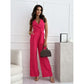 ☀️Women:s Ärmlös V-ringad enfärgad Jumpsuit🕊️
