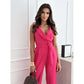 ☀️Women:s Ärmlös V-ringad enfärgad Jumpsuit🕊️