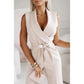☀️Women:s Ärmlös V-ringad enfärgad Jumpsuit🕊️