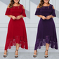 🔥Bästsäljare🔥 👗 Trendig off-shoulder-klänning med vacker spetsfåll – mjukt och andningsbart för fest och vardag