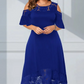 🔥Bästsäljare🔥 👗 Trendig off-shoulder-klänning med vacker spetsfåll – mjukt och andningsbart för fest och vardag