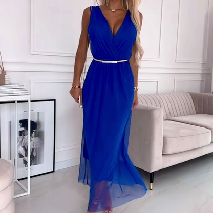 🌸 50% rabatt på nya produkter  💖Boho V-ringad ärmlös klänning i mesh