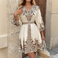 ⏳Time-limited Special⏰Women's Printed Tie-Waist V-Neck Dress👗