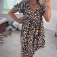 ⏳Tidsbegränsat specialerbjudande⏰Kvinnors avslappnade miniklänning med leopardmönster👗