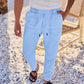 👖 Löst sittande fritidsbyxor för herr med dragsko – justerbar midja, praktiska snedfickor, avslappnad stil. ✨