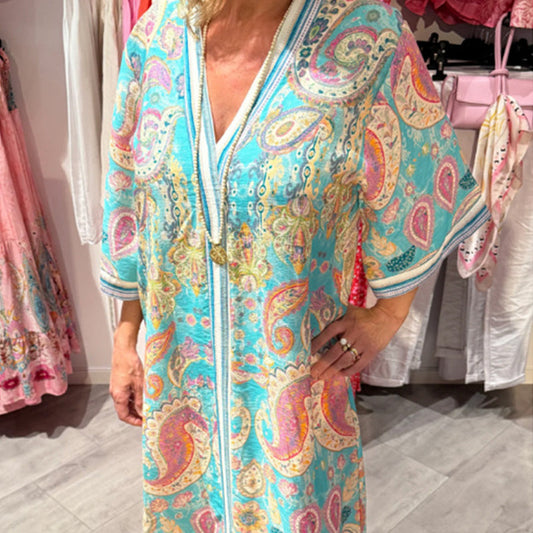 👗bekväm klänning med löst tryck för kvinnor💕
