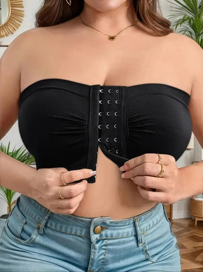 🌞Sommarförsäljning 50% OFF🔥👚Plus Size Strapless Front Buckle andningsbar bh