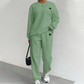 Casual långärmad stickad tröja & byxor 2-delat set