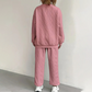 Casual långärmad stickad tröja & byxor 2-delat set