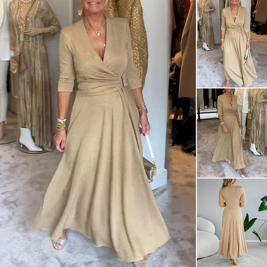 🌸New Arrival 50%OFF💖Women's Deep V-Neck Wrap Maxi Dress