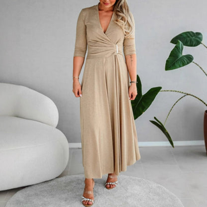 🌸New Arrival 50%OFF💖Women's Deep V-Neck Wrap Maxi Dress