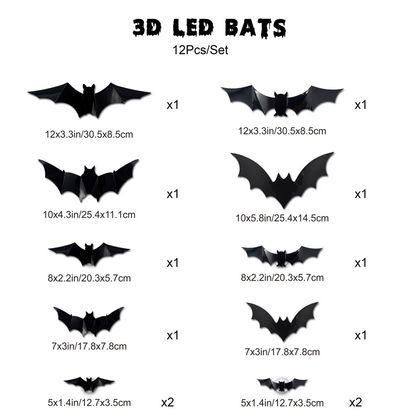 3D Fladdermus LED Vägglampa Dekoration