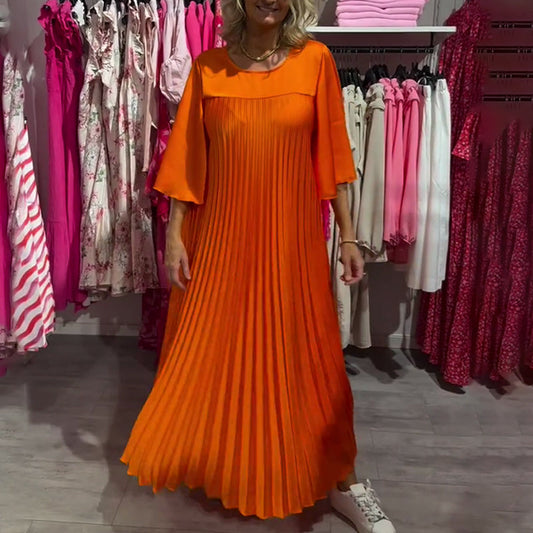 🎊2025 års nya modell🎊 Fashionabel, elegant klänning med vid ärmar och veck