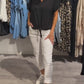 V-Neck Top Cropped Pants 2-delat set för kvinnor