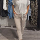 V-Neck Top Cropped Pants 2-delat set för kvinnor