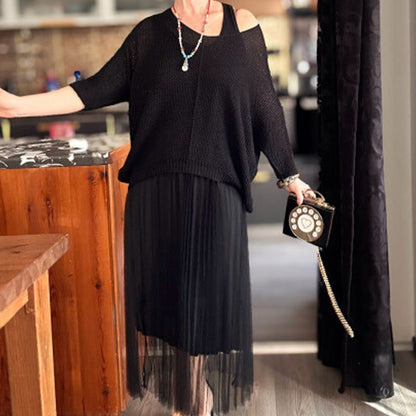 Chic västklänning & täckande topp set