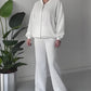 Zip-Up Track Jacket & Wide-Leg Pants Set för damer🔥Köp 2 och få fri frakt