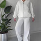 Zip-Up Track Jacket & Wide-Leg Pants Set för damer🔥Köp 2 och få fri frakt