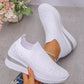 Slip-On Wedge Sneakers i mesh med strass för kvinnor🔥Köp 2 och få fri frakt
