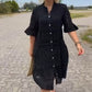 Spetsklänning med knappdesign för kvinnor