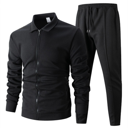 Snyggt 2-delat set med kavaj och joggingbyxor för herr